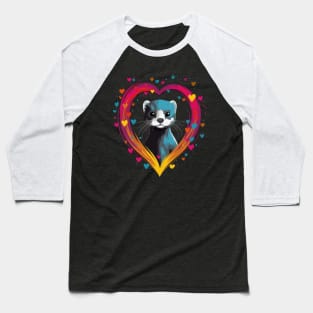 Weasel Valentine Day Baseball T-Shirt